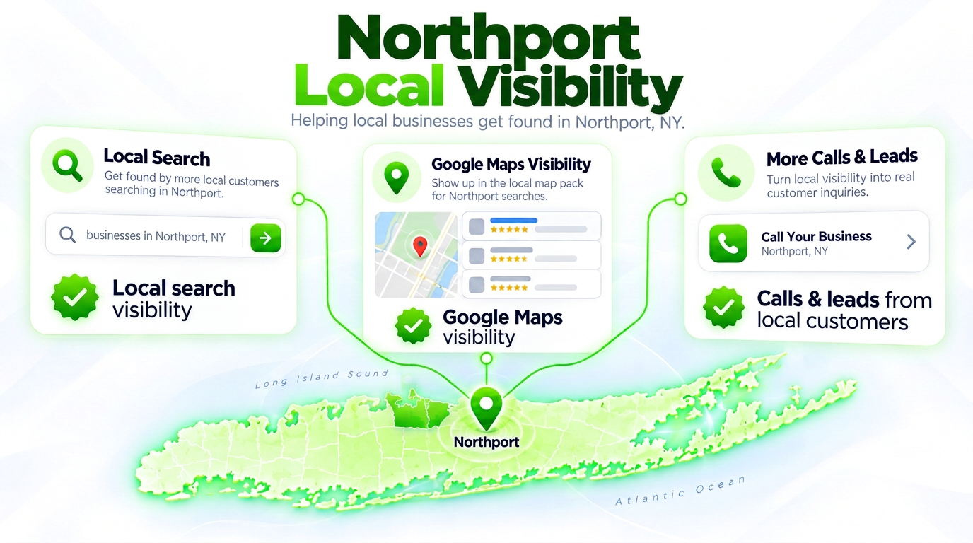 SEO Juggernaut search bar connected to AI chat assistants and a Google Maps pack over a Northport neighborhood